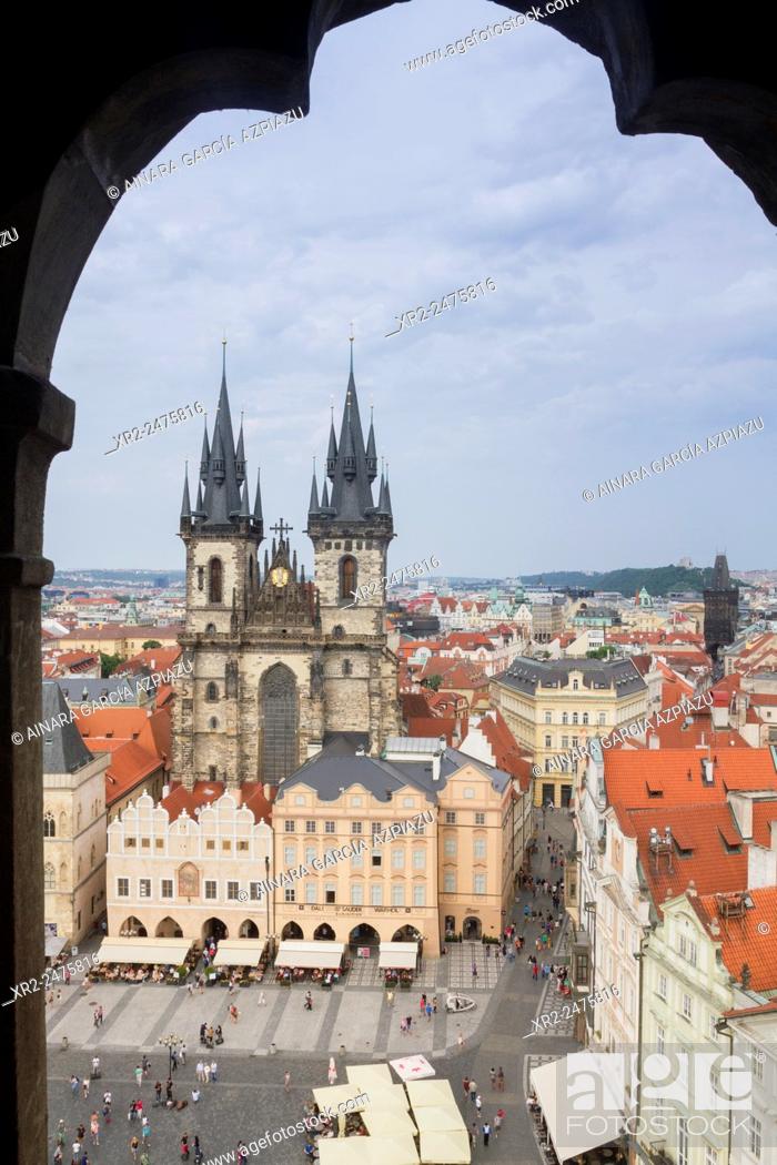 Stock Photo: Tyn church, Old Town Square, Praha, Czech Republic.