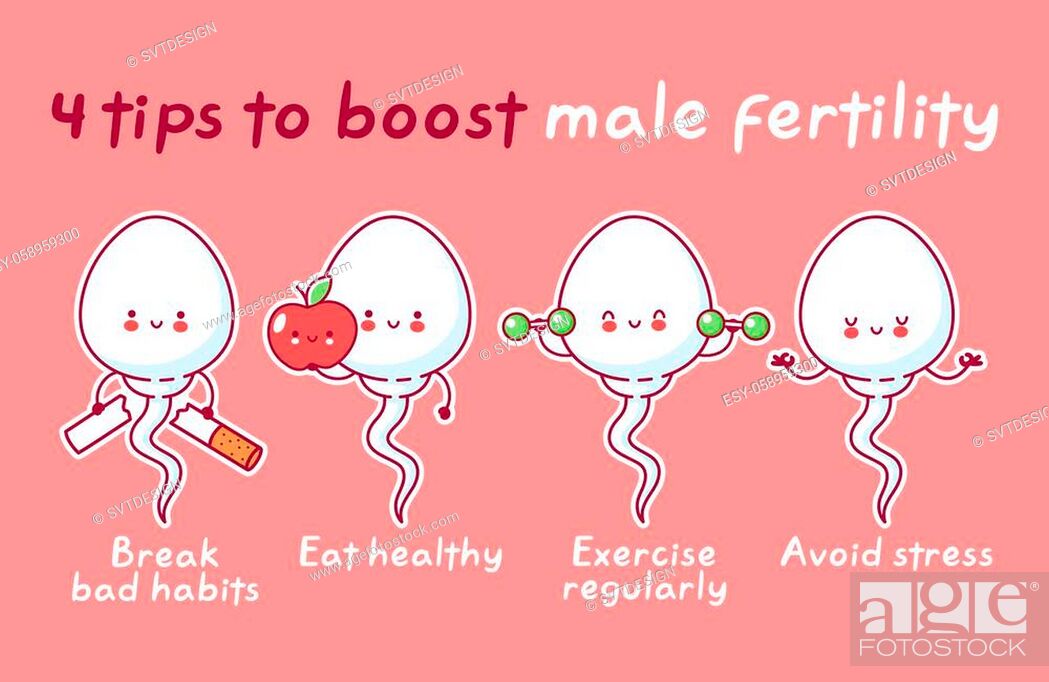 4 tips to boost male fertility. Cute happy funny sperm cell, Stock Vector,  Vector And Low Budget Royalty Free Image. Pic. ESY-058959300 | agefotostock