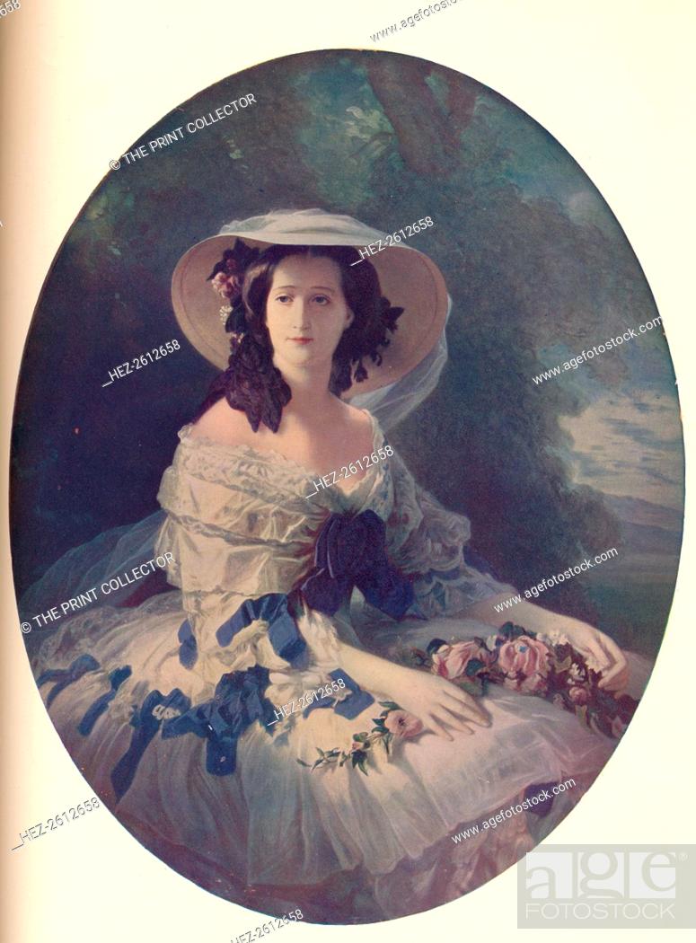 Stock Photo: The Empress Eugenie, 1857. Eugenie de Montijo (1826-1920) was the last Empress consort of France as Artist: Franz Xaver Winterhalter.