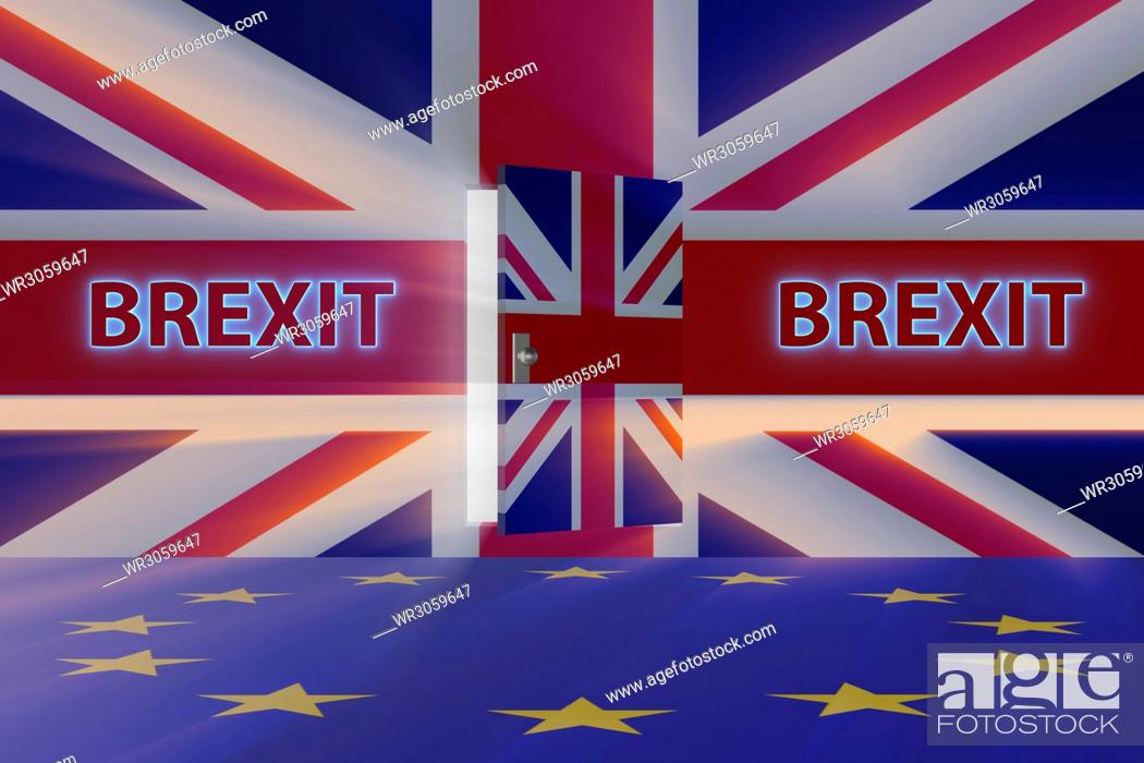 Stock Photo: Brexit concept - UK leaving UE - 3d rendering.