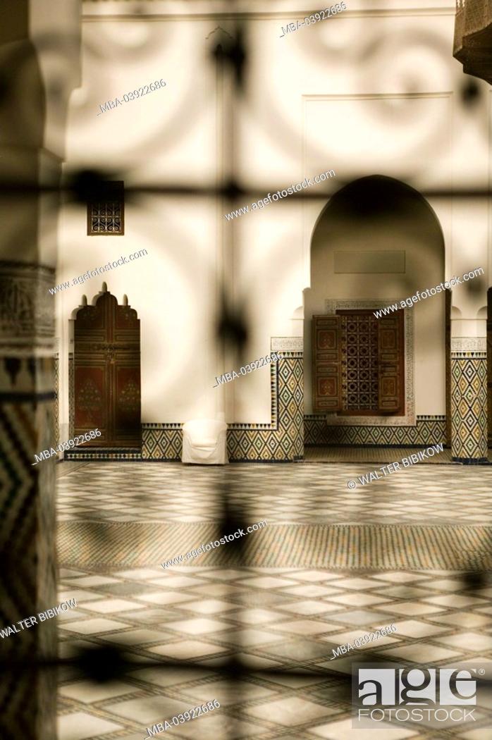 Stock Photo: Morocco, Marrakech, Musee de Marrakech, interior, detail, blur, Africa, North-Africa, destination, sight, culture, museum, exhibition, faience-tiles, mosaics.