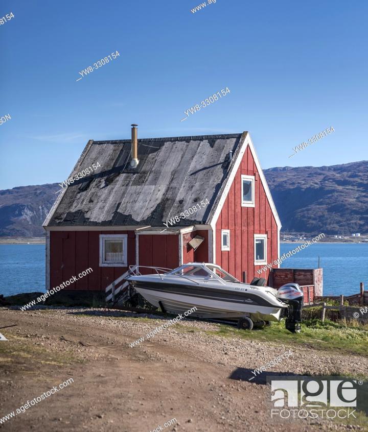 Stock Photo: Small house, Qassiarsuk or Brattahlid, South Greenland.