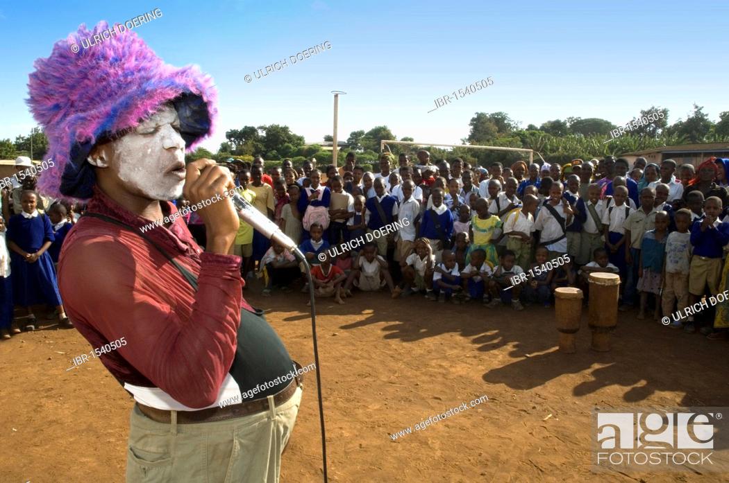 Stock Photo: A drama group at a public HIV/AIDS awareness campaign, Moshi, Tanzania, Africa.