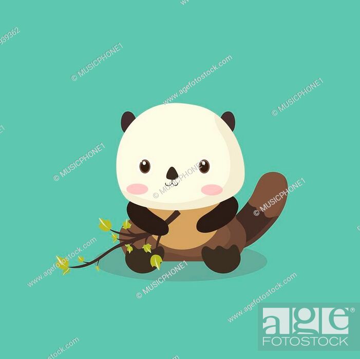 Funny cartoon beaver on pastel background, Stock Vector, Vector And Low  Budget Royalty Free Image. Pic. ESY-040939362 | agefotostock