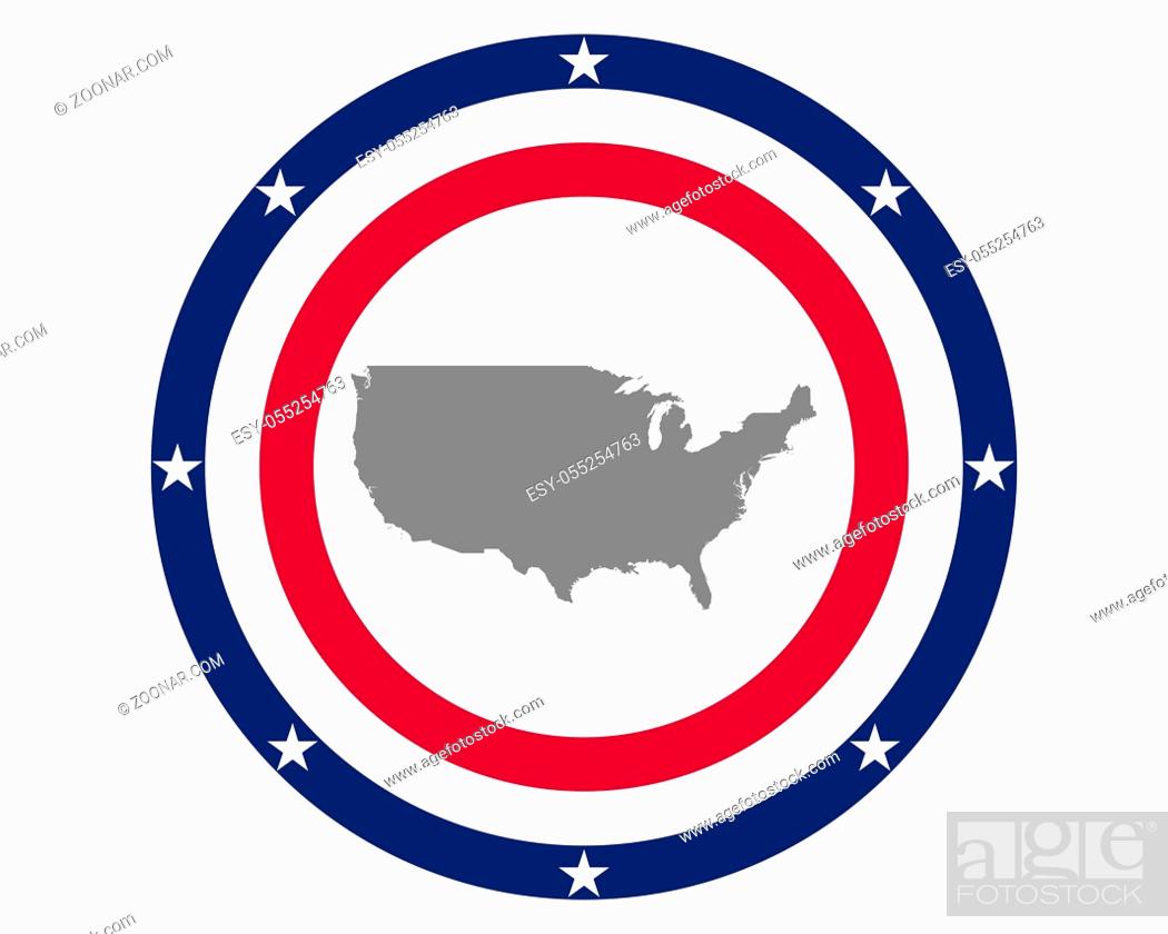 Stock Photo: Amerikanische Fahne und Landkarte - American flag and map.