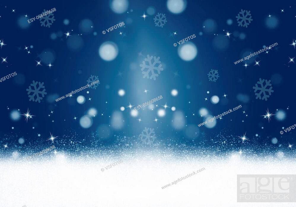 Stock Photo: Winter christmas background with shiny snow and blizzard.
