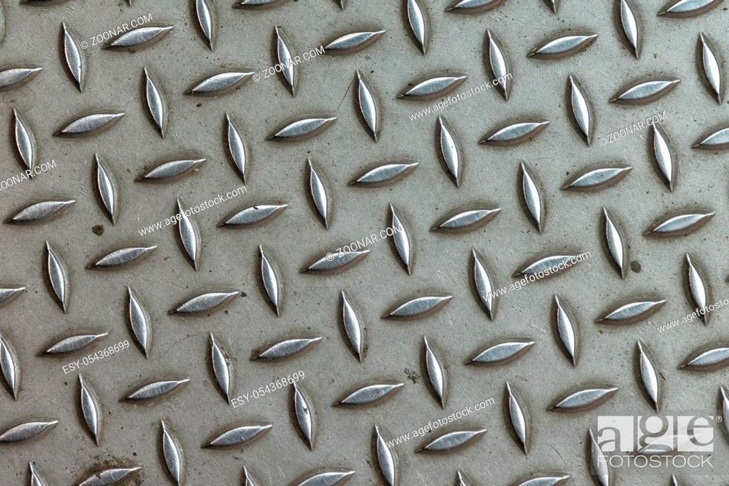 Stock Photo: Metal floor grip pattern background.
