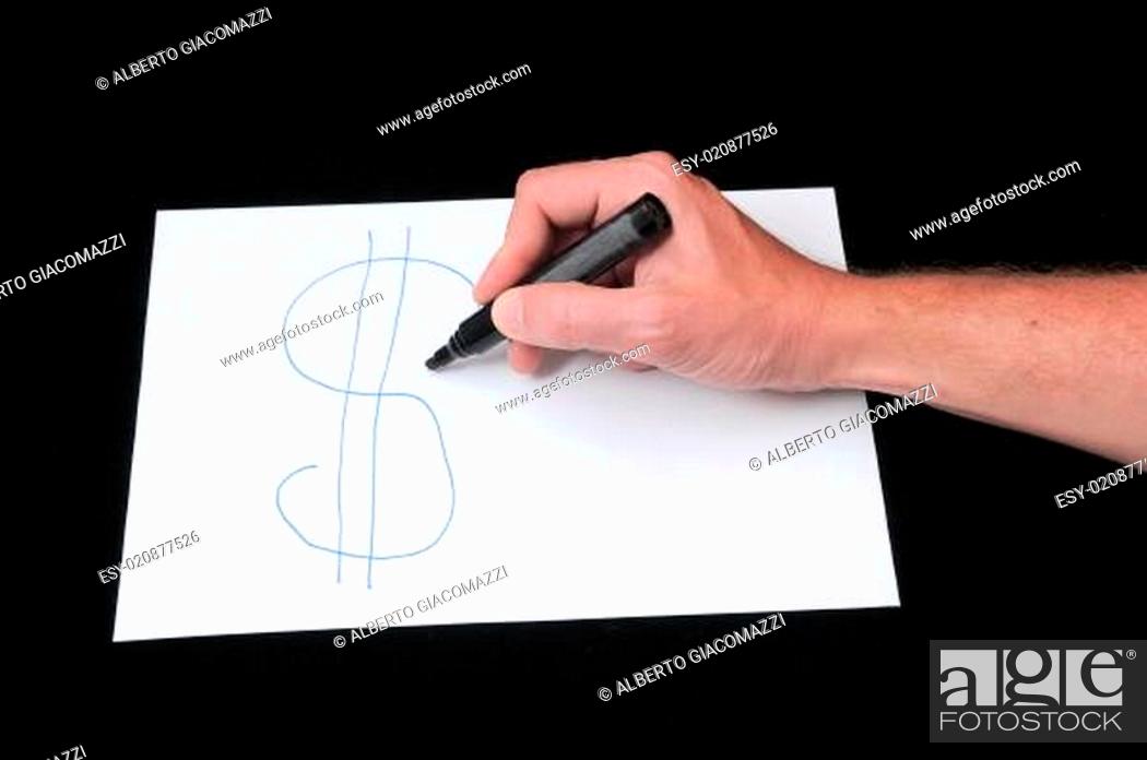 Stock Photo: Drawing on a White Paper.