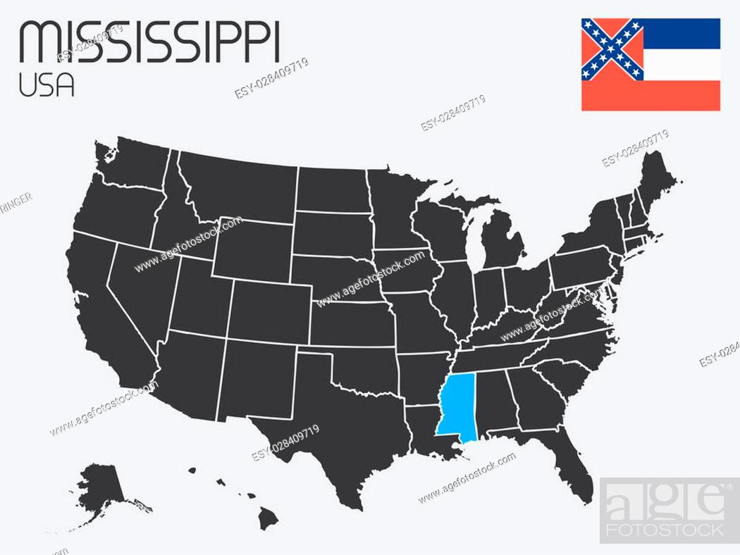 Stock Photo: A Set of Infographic Elements for the State of Mississippi.