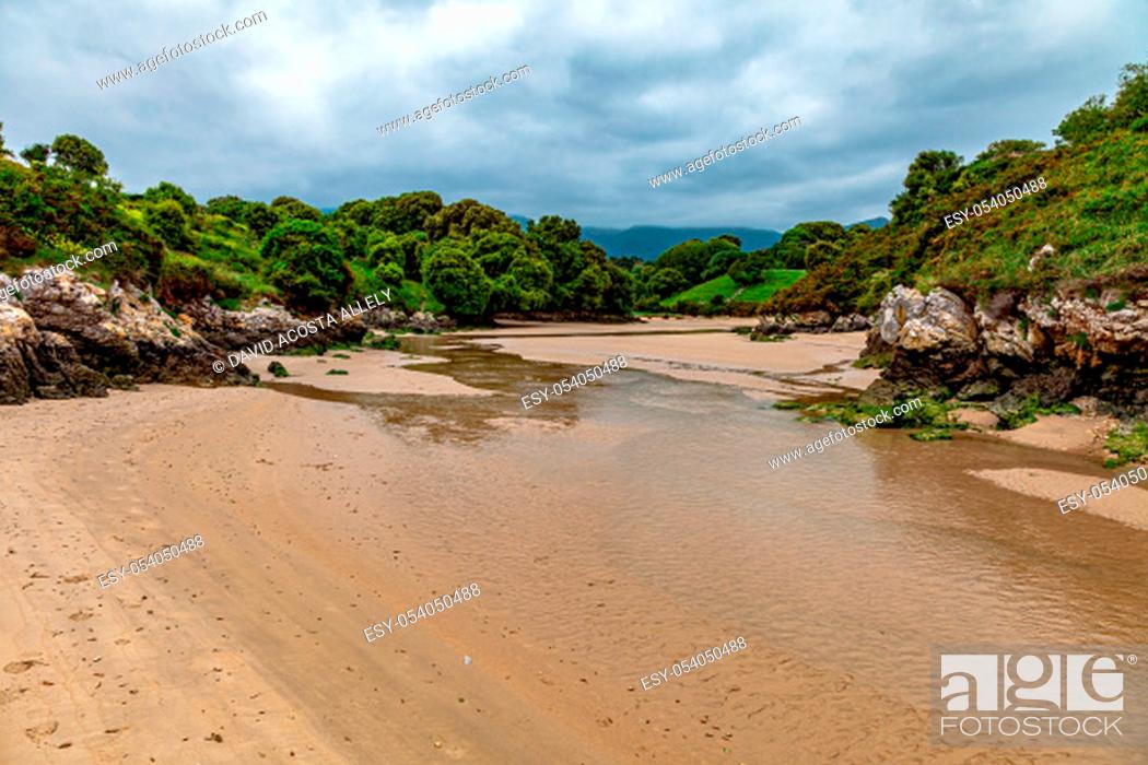 Stock Photo: Beach of Poo near to Llanes village, Asturias, Spain.