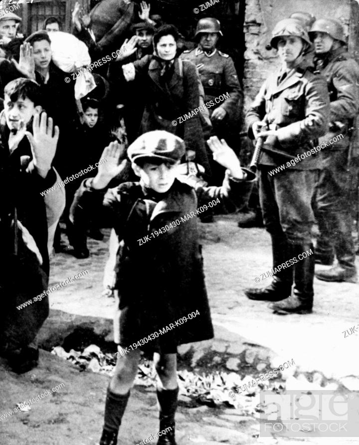 April 30, 1943 - Warsaw, Poland - Widely considered one of the most striking images of the Holocaust, Stock Photo, Picture And Rights Managed Image. Pic. ZUK-19430430-MAR-K09-004 | agefotostock