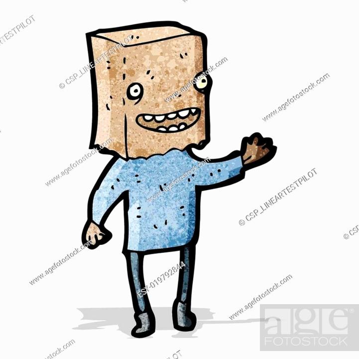 cartoon man with paper bag on head, Stock Vector, Vector And Low Budget  Royalty Free Image. Pic. ESY-019792844 | agefotostock