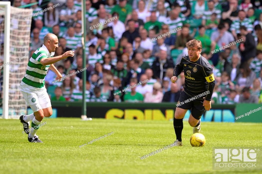 Stock Photo: Charity match held at Celtic Park between Henrik's Heros vs Lubo's Legends Featuring: Henrik Larsson, Lubo Moravcik Where: Glasgow.