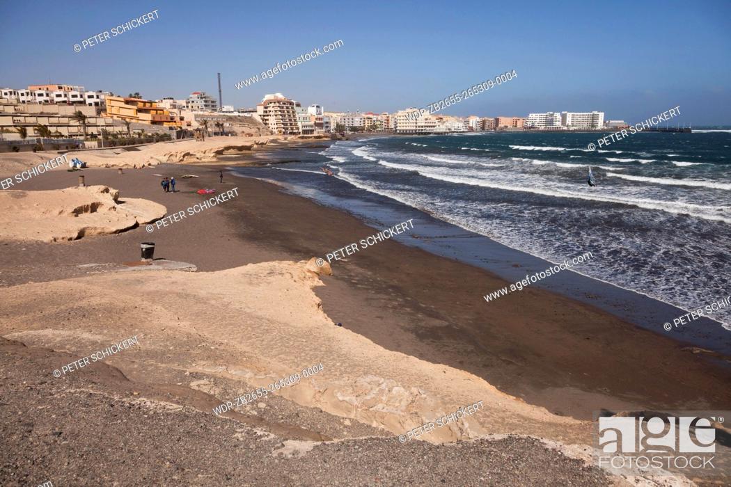 Stock Photo: Strand und der Ort El Medano, Granadilla de Abona, Insel Teneriffa, Kanarische Inseln, Spanien, Europa | Beach and the village El Medano, Granadilla de Abona.