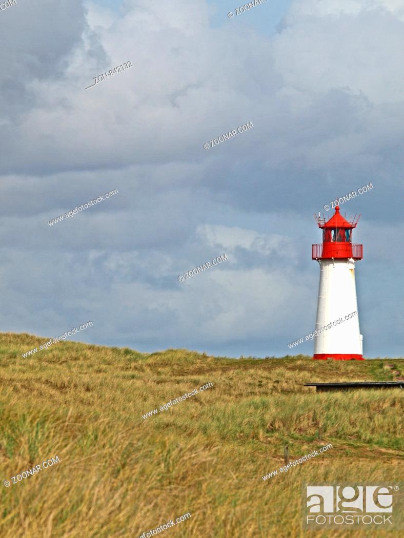 Stock Photo: White, Green, Blue, Red, Building, Architecture, Sky, Light, Germany, Transport, Cloud, Grass, Coast, Island, Protection, Village, North, National Park, Direction, Resort, Mark, Traffic, Iron, West, Navigation, Weiss, List, Signal, Rot, Blau