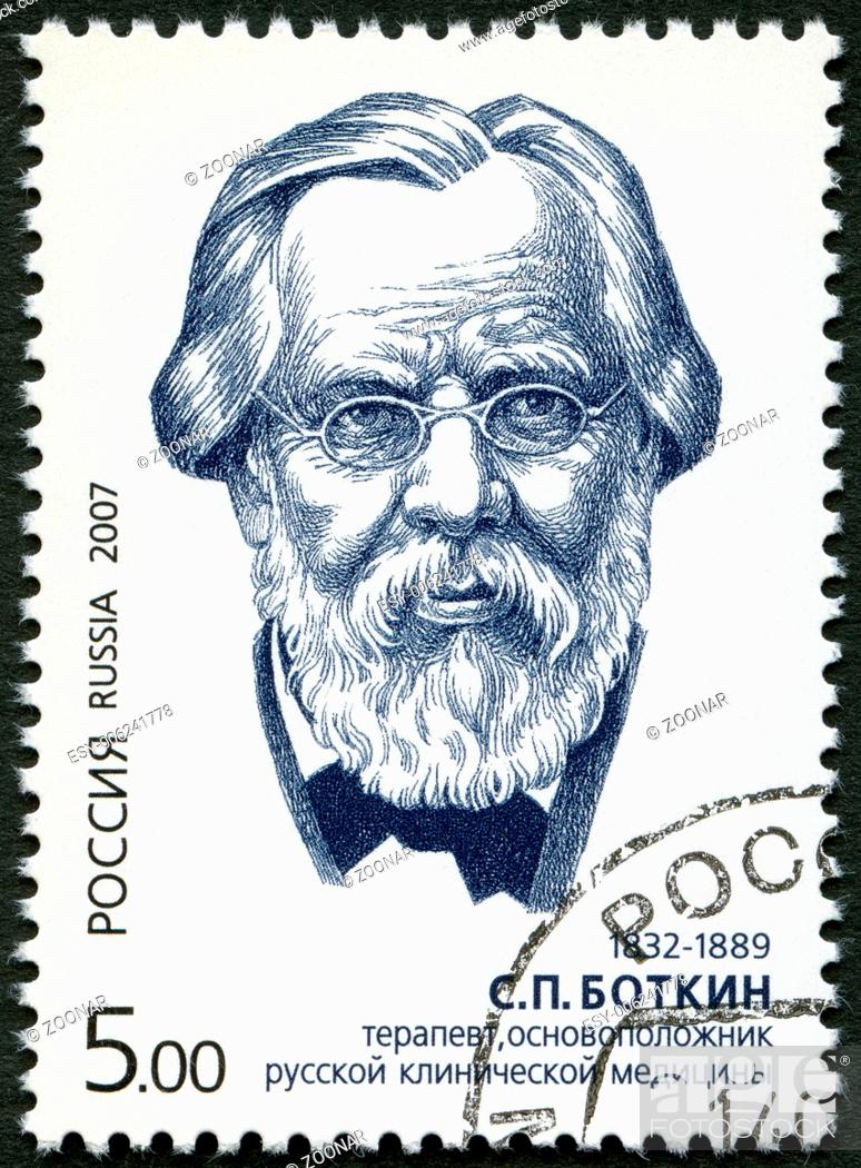 Stock Photo: RUSSIA - 2007: shows Sergey Petrovich Botkin (1832-1889).