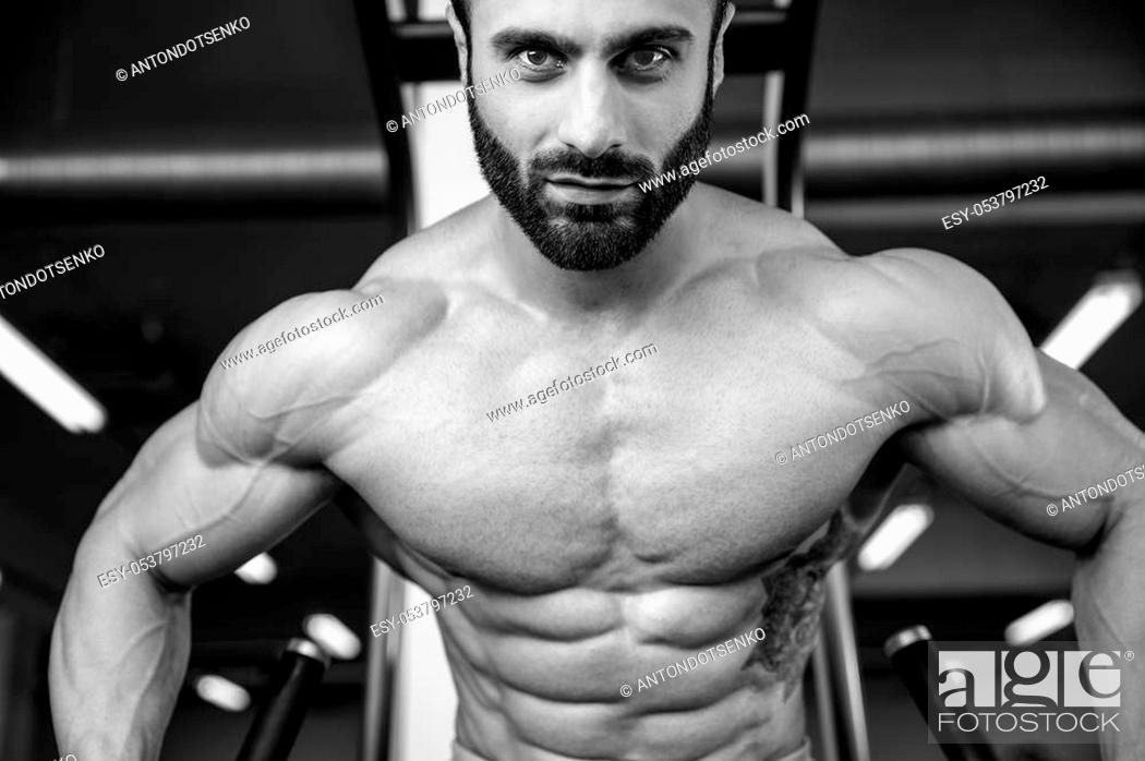 Handsome caucasian sexy fitness model in gym close up abs concept man on  diet shirtless training six..., Stock Photo, Picture And Low Budget Royalty  Free Image. Pic. ESY-053797232 | agefotostock