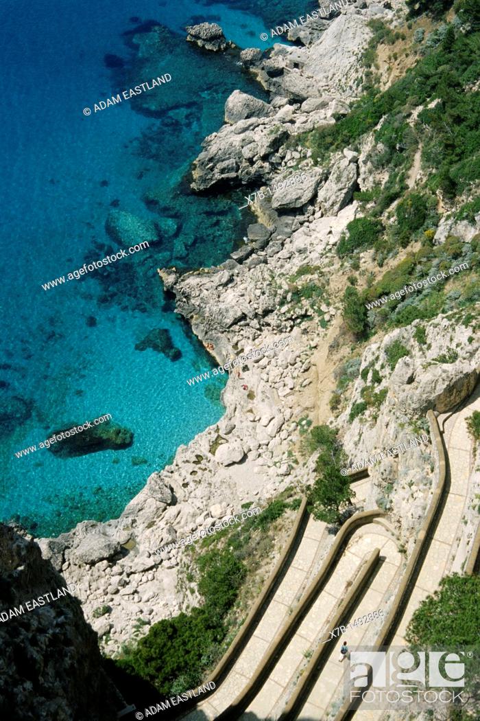 Photo de stock: Capri  Italy  Via Krupp, the winding path that leads to Marina Piccola.