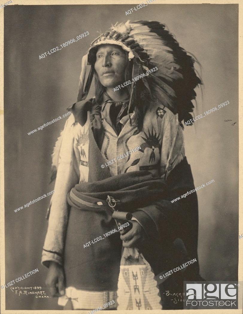 Stock Photo: Blackhorn, Sioux; Adolph F. Muhr (American, died 1913), Frank A. Rinehart (American, 1861 - 1928); 1899; Platinum print; 23.7 x 18.