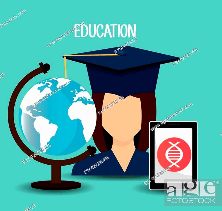 Stock Vector: Online learning education graphic design, vector illustration.