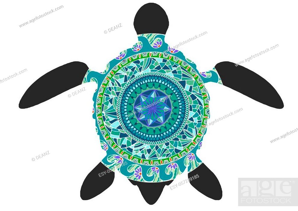 Decorative graphic turtle, tattoo style, tribal totem animal, ornamental  pattern, vector, Stock Vector, Vector And Low Budget Royalty Free Image.  Pic. ESY-057239185 | agefotostock