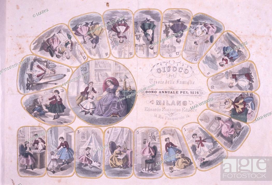 Stock Photo: giuoco del tesoro delle famiglie, game of the treasure of households, annual gift of 1876.