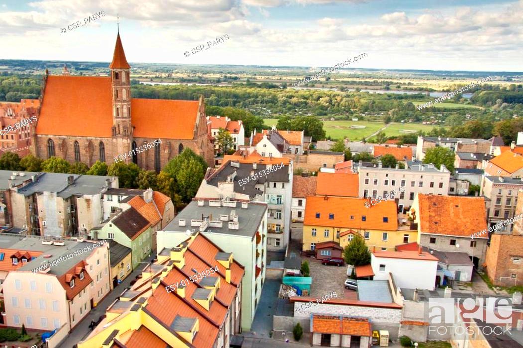 Stock Photo: Aerial view on Chelmno - Poland.