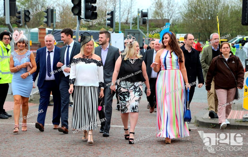 Stock Photo: Aintree 2017: Randox Health Grand National Festival Ladies Day - Day 2 Featuring: Atmosphere Where: Liverpool, United Kingdom When: 07 Apr 2017 Credit: David.
