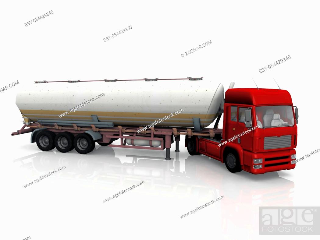 Stock Photo: tanker truck on a white background.