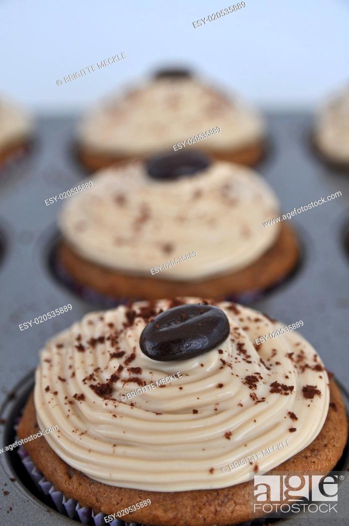Stock Photo: Kaffee Cupcakes.