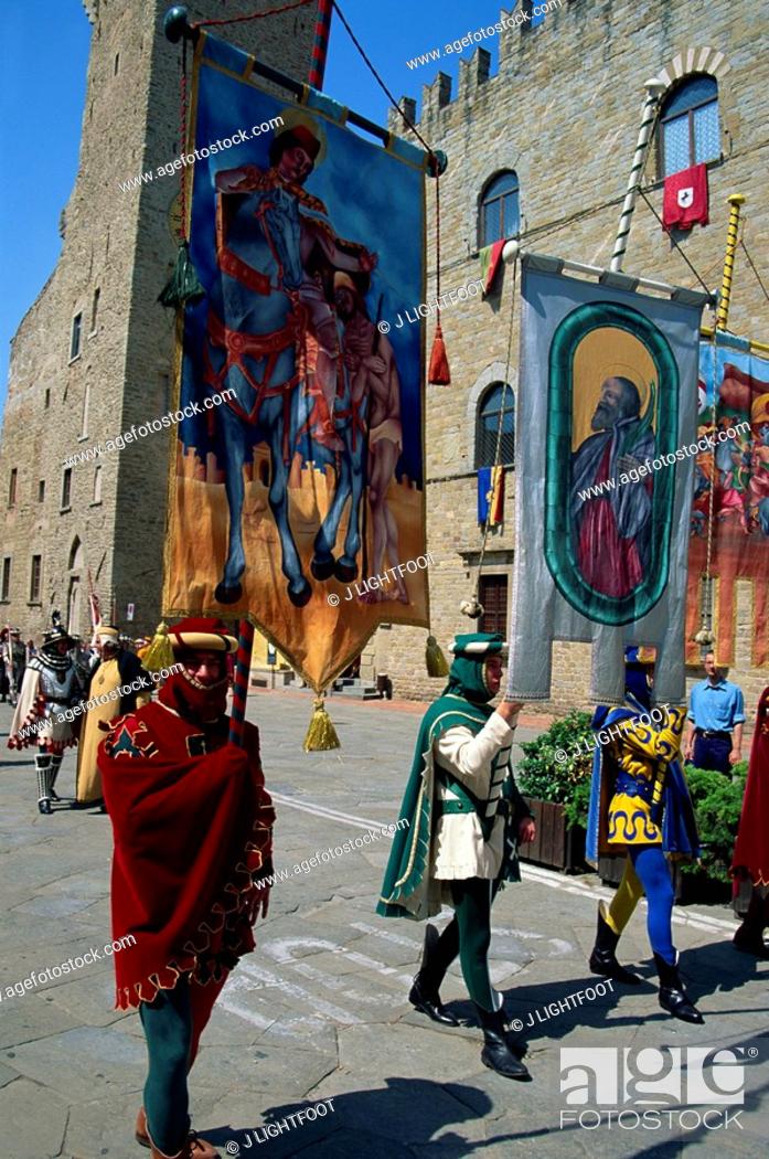 Stock Photo: Medieval parade, Arezzo, Tuscany, Italy, Europe.