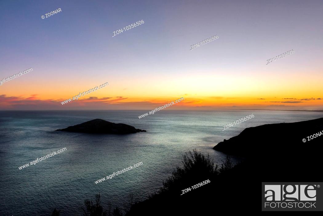 Stock Photo: Sunset at the crystalline beaches of Pontal do Atalaia.