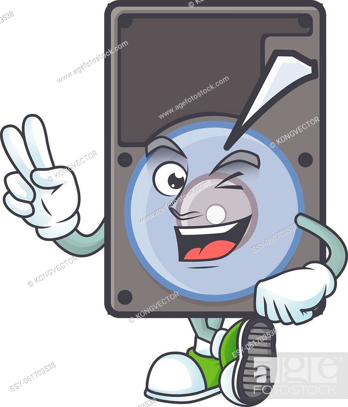 Cute cartoon mascot picture of hard disk with two fingers, Stock Vector,  Vector And Low Budget Royalty Free Image. Pic. ESY-061703538 | agefotostock