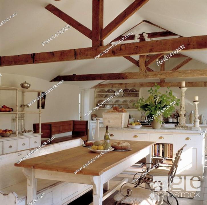 White Dining Room In Barn Conversion, Dining Room To Kitchen Conversion Tables
