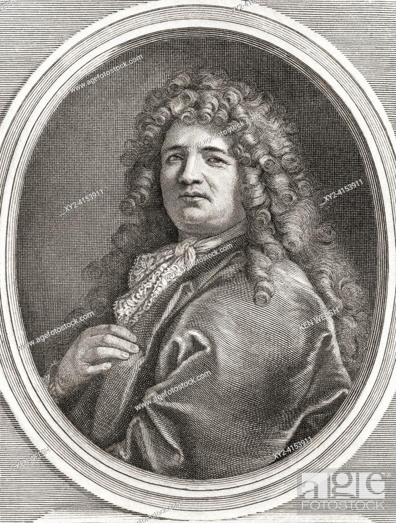 Stock Photo: Nicolas Verrien, also spelled Nicolas Verien. French designer, active between 1685 and 1724 who drew monograms. After an engraving by Gérard Edelinck.