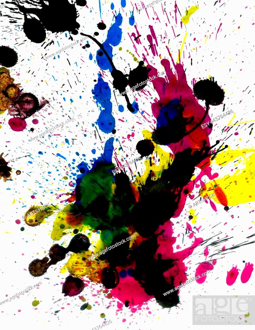 Stock Photo: Grunge background with paint dripping of different colors.