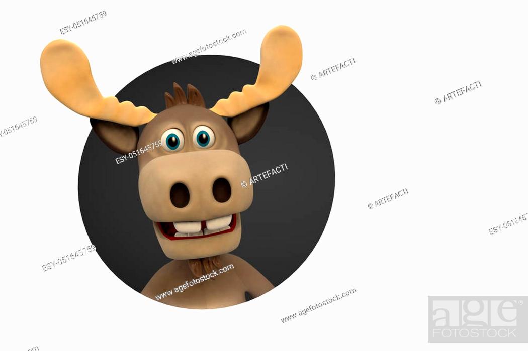 Cute moose cartoon animal zoo forest 3d illustration, Stock Photo, Picture  And Low Budget Royalty Free Image. Pic. ESY-051645759 | agefotostock