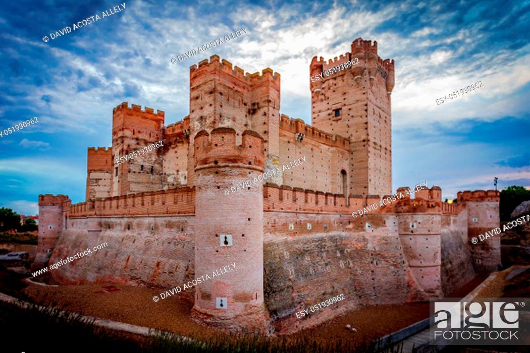 Stock Photo: Castle of the Mota - famous old castle in Medina del Campo, Valladolid , Castilla y Leon, Spain.