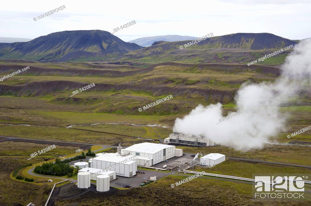 Stock Photo: Geothermal area, the 435, Nesjavellir power plant, Nesjavallavirkjun, geothermal power plant, Nesjavellir, Iceland, Europe.