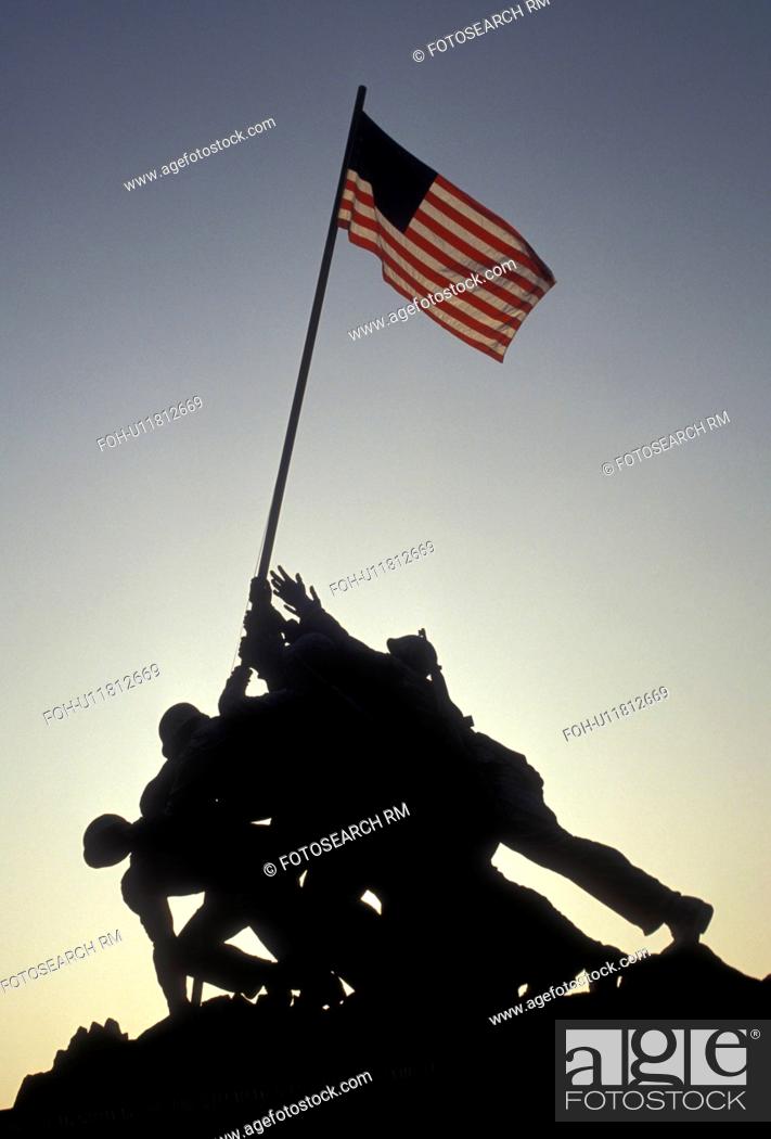 Iwo Jima, Marine Corps War Memorial, silhouette, Arlington National  Cemetery, Arlington, Virginia, Stock Photo, Picture And Rights Managed  Image. Pic. FOH-U11812669 | agefotostock
