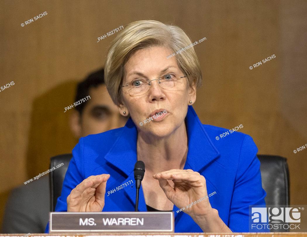 Stock Photo: United States Senator Elizabeth Warren (Democrat of Massachusetts), a member of the U.S. Senate Committee on Banking, Housing and Urban Affairs.