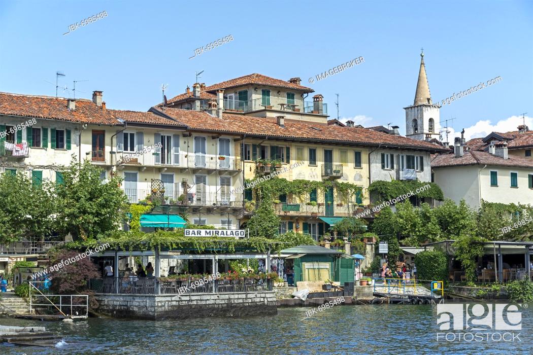 Stock Photo: Restaurant, Isola dei Pescatori, Stresa, Lake Maggiore, Piedmont, Italy, Europe.