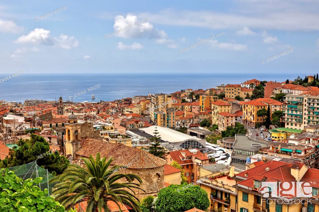 Stock Photo: View of Sanremo, overlooking the Mediterranean.