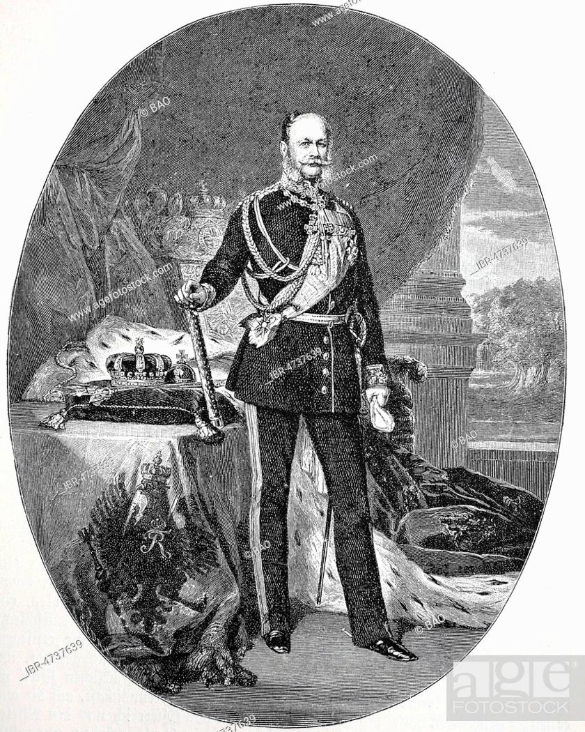 Stock Photo: William I, March 22, 1797 as Wilhelm Friedrich Ludwig of Prussia in Berlin, March 9, 1888, woodcut, Germany.