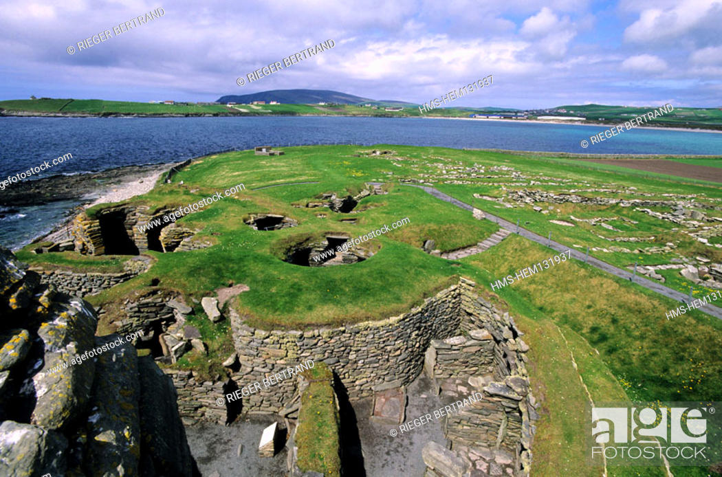 Stock Photo: United Kingdom, Scotland, Shetland islands, south of Mainland towards Sumburgh, prehistoric site of Jarlshof.