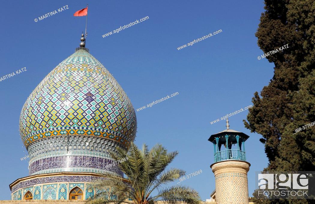Stock Photo: Dome, Shah Cheraq Mausoleum, Shiraz, Fars Province, Persia, Iran.