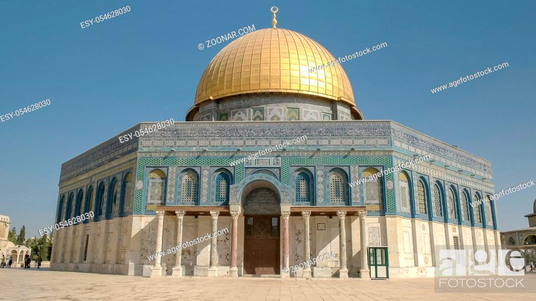 Stock Photo: the islamic dome of the rock mosque on the temple mount in jerusalem, israel.