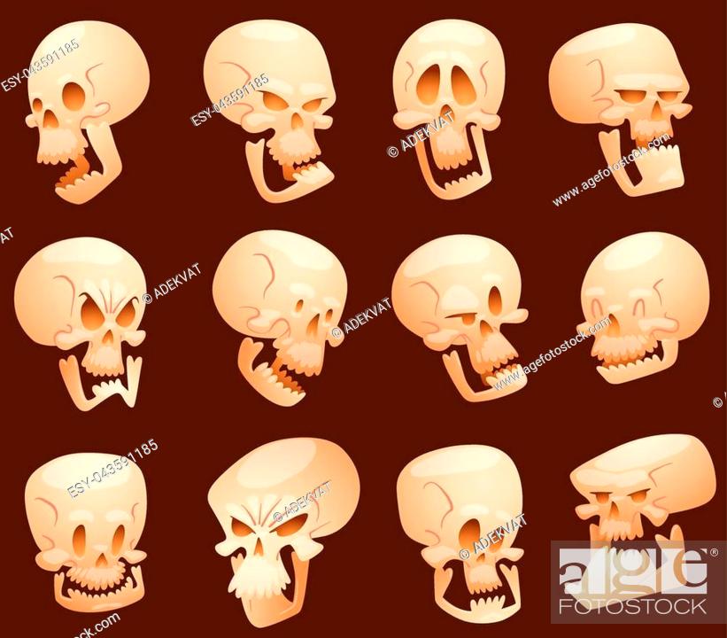 Funny pirate skull cartoon faces vector illustration. Anatomy human  isolated scary fear design, Stock Vector, Vector And Low Budget Royalty  Free Image. Pic. ESY-043591185 | agefotostock