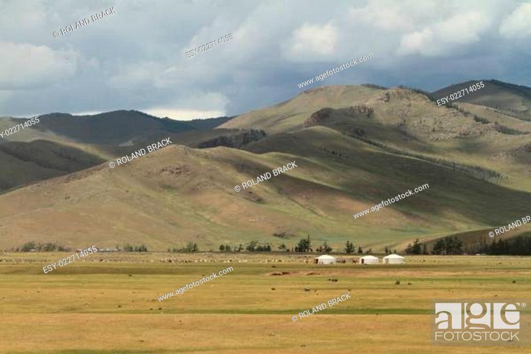 Stock Photo: National Park Orkhon Tal Mongolei.