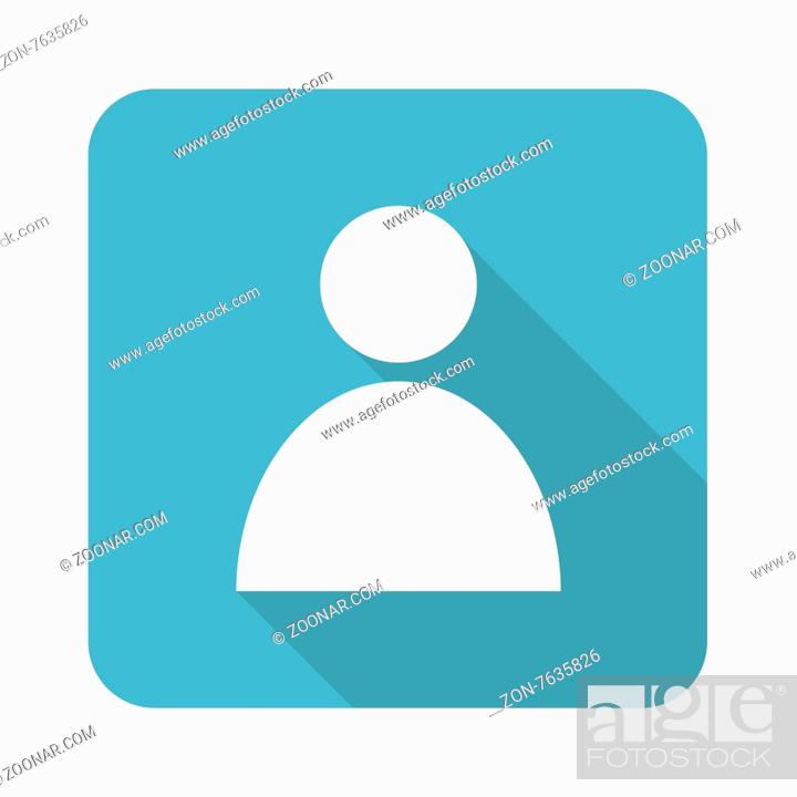 Stock Photo: Vector square icon with image of person, isolated on white.